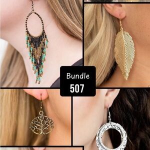 7 pair Gold Silver Variety Earring Bundle 507 paparazzi